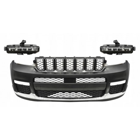 JEEP GRAND CHEROKEE WL 2021- ZDERZAK PRZEDNI KOMPLET BEZ PDC + HALOGENY LED