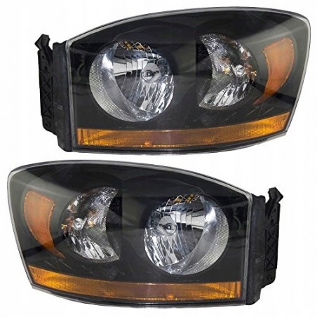 DODGE RAM 2006 WERSJA USA LAMPA LEWA + PRAWA PRZÓD CZARNE KOMPLET