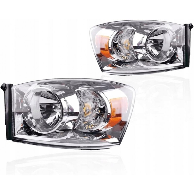 DODGE RAM 2006-2008 LAMPA LAMPY PRAWA + LEWA PRZÓD KOMPLET WERSJA USA JASNE