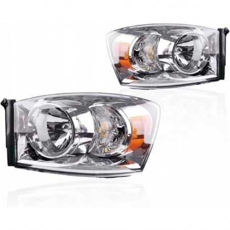 DODGE RAM 2006-2008 LAMPA LAMPY PRAWA + LEWA PRZÓD KOMPLET WERSJA USA JASNE