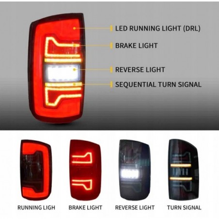 DODGE RAM 2002-2006 LAMPA LAMPY TYŁ KPL LED EUROPA ŻÓŁTY KIERUNEK DYMIONE