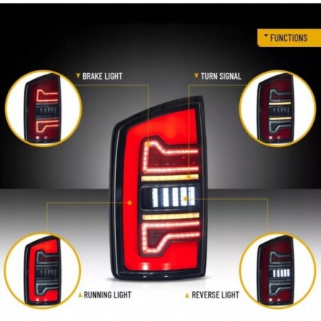 DODGE RAM 2002-2006 LAMPA LAMPY TYŁ KPL LED EUROPA ŻÓŁTY KIERUNEK DYMIONE