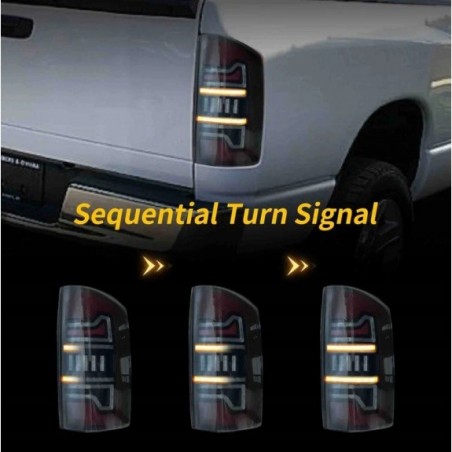 DODGE RAM 2002-2006 LAMPA LAMPY TYŁ KPL LED EUROPA ŻÓŁTY KIERUNEK DYMIONE