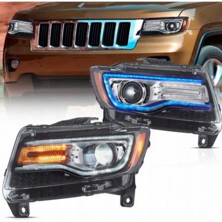 LAMPA LAMPY FULL LED DRL EU VLAND CHROM JEEP GRAND CHEROKEE WK2 2011-2013