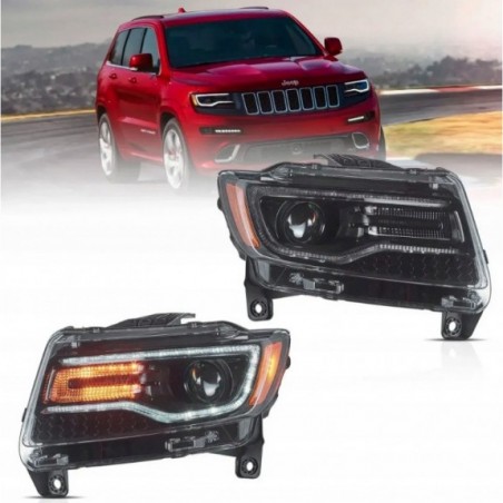 LAMPA LAMPY FULL LED DRL EU VLAND CZARNE JEEP GRAND CHEROKEE WK2 2011-2013
