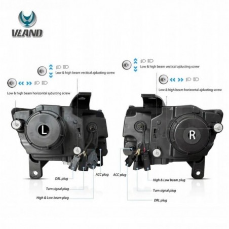 LAMPA LAMPY FULL LED DRL EU VLAND CZARNE JEEP GRAND CHEROKEE WK2 2011-2013