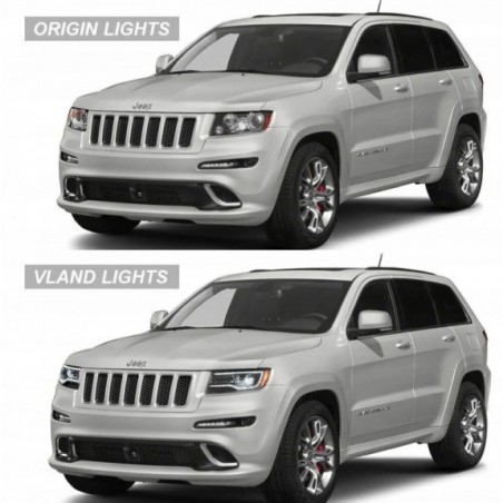 LAMPA LAMPY FULL LED DRL EU VLAND CZARNE JEEP GRAND CHEROKEE WK2 2011-2013