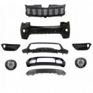 JEEP GRAND CHEROKEE WK2 2017-21 ZDERZAK PRZÓD KOMPLETNY CZARNY POD CZUJNIKI