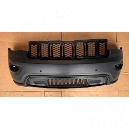 JEEP GRAND CHEROKEE WK2 2017-21 ZDERZAK PRZÓD KOMPLETNY CZARNY POD CZUJNIKI