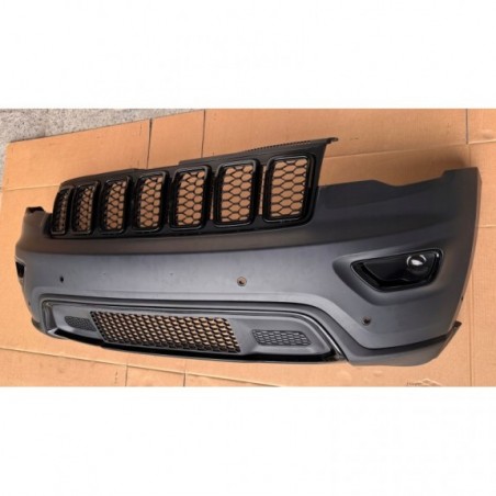 JEEP GRAND CHEROKEE WK2 2017-21 ZDERZAK PRZÓD KOMPLETNY CZARNY POD CZUJNIKI