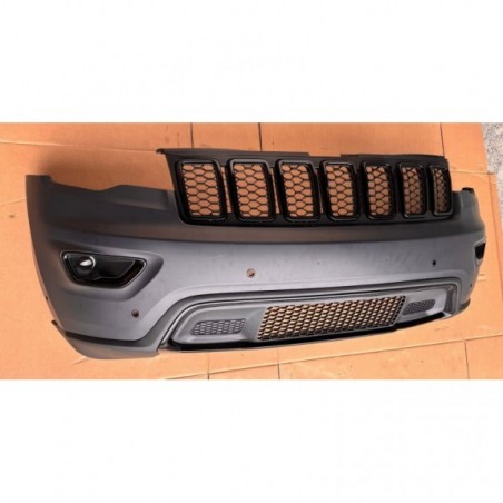JEEP GRAND CHEROKEE WK2 2017-21 ZDERZAK PRZÓD KOMPLETNY CZARNY POD CZUJNIKI
