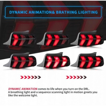 FORD MUSTANG 2010-2012 LAMPA LAMPY TYŁ LED VLAND 7 SEKWENCJI KIERUNEK ŻÓŁTY