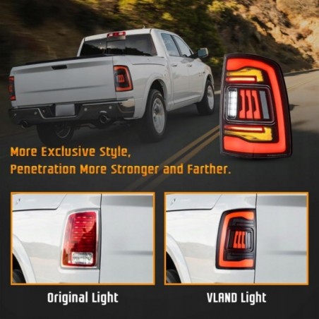 DODGE RAM 1500 2009-18 LAMPA LAMPY KPL TYŁ LED EUROPA ŻÓŁTY KIERUNEK CZYSTE