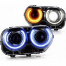 DODGE CHALLENGER 2015-23 LAMPA LAMPY LEWA +PRAWA PRZÓD EUROPA LED VLAND RGB