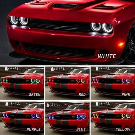 DODGE CHALLENGER 2015-23 LAMPA LAMPY LEWA +PRAWA PRZÓD EUROPA LED VLAND RGB