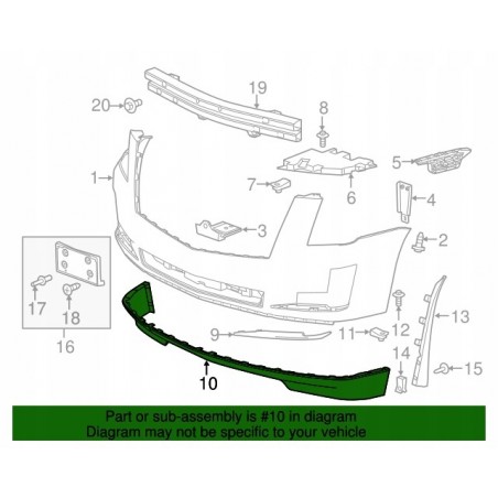 CADILLAC ESCALADE 2015-2020 SPOILER LISTWA ZDERZAKA PRZEDNIEGO