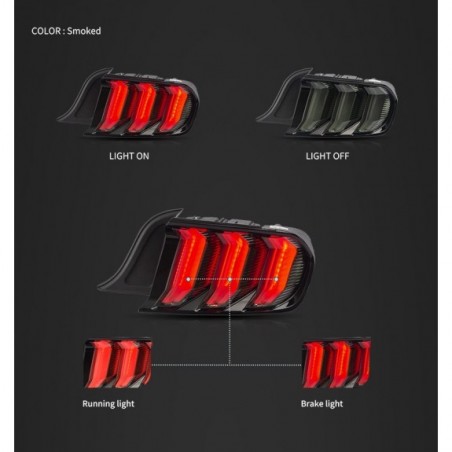FORD MUSTANG 2015-2023 LAMPA LAMPY TYLNE LED VLAND DYMIONE EUROPA