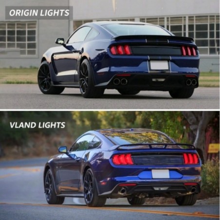 FORD MUSTANG 2015-23 LAMPA LAMPY TYLNE LED VLAND EUROPA CZYSTE HOMOLOGACJA