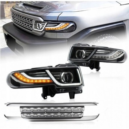 TOYOTA FJ CRUISER XJ10 2007-2015 LAMPA LAMPY PRZÓD LED VLAND EUROPA + GRILL