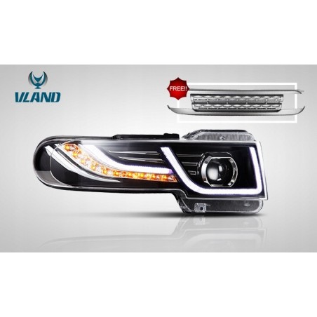 TOYOTA FJ CRUISER XJ10 2007-2015 LAMPA LAMPY PRZÓD LED VLAND EUROPA + GRILL