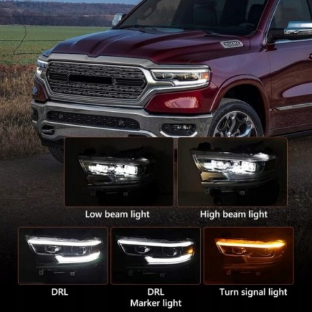 DODGE RAM LIMITED LONGHORN 2019- LAMPA PRZÓD PRAWA FULL LED KOMPLETNA CHROM