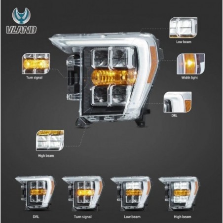 FORD F150 F-150 2021-2023 LAMPA LAMPY LED VLAND KOMPLET LEWA + PRAWA