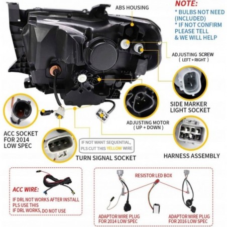 LAMPA LAMPY TITANIUM LED VLAND ŚRODEK SREBRNY KPL. TOYOTA TUNDRA 2014-2018