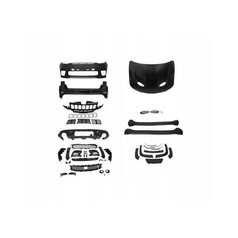 JEEP GRAND CHEROKEE WK2 2017- SRT-8 MASKA ALUMINIUM + ZDERZAK BODY KIT