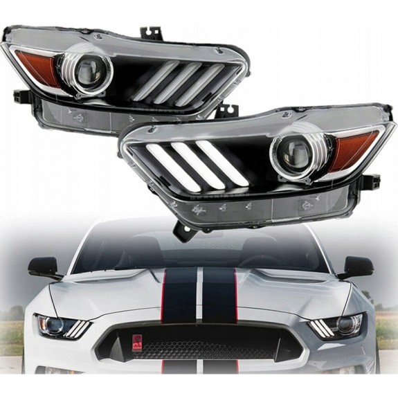 LAMPA XENON PRAWY + LEWY KOMPLET WERSJA USA Z DRL FORD MUSTANG 2015-2017