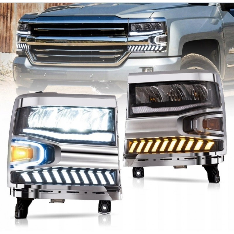 CHEVROLET SILVERADO 2016-19 LAMPA LAMPY FULL LED VLAND KOMPLET LEWA + PRAWA