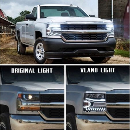CHEVROLET SILVERADO 2016-19 LAMPA LAMPY FULL LED VLAND KOMPLET LEWA + PRAWA