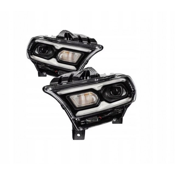 DODGE DURANGO 2021- LAMPA PRZÓD Z LED KIERUNEK ŻARÓWKA PRAWA + LEWA CZARNA