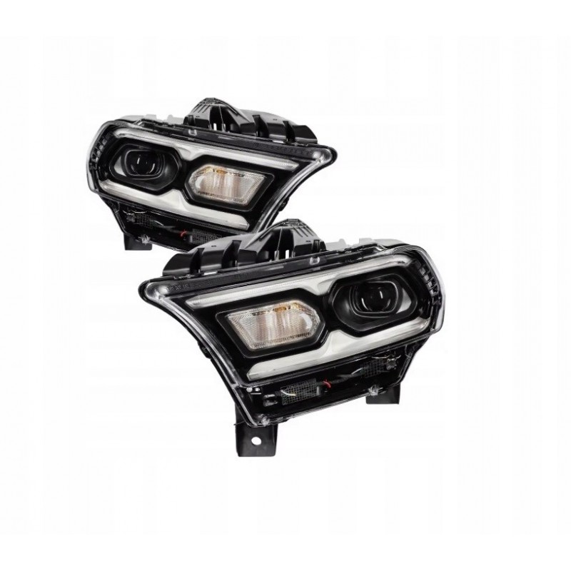 DODGE DURANGO 2021- LAMPA PRZÓD Z LED KIERUNEK ŻARÓWKA PRAWA + LEWA CZARNA