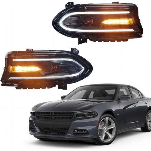 DODGE CHARGER 2015-2023 LAMPA REFLEKTOR XENON LEWY + PRAWY KOMPLETNY
