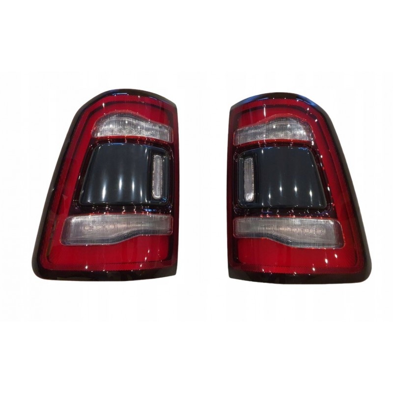 DODGE RAM 1500 2019-23 LAMPA TYŁ PRAWA + LEWA LED KOMPLET Z CZARNY POD BSM