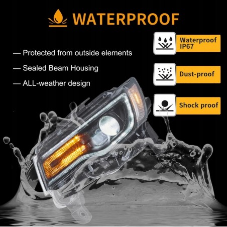 LAMPA LAMPY FULL LED DRL VLAND KOMPLET JEEP GRAND CHEROKEE WK2 2014-2021