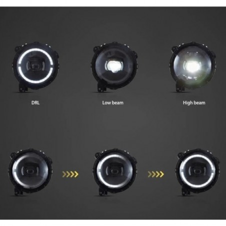 JEEP WRANGLER JL 2018-2023 LAMPA LAMPY 9'' FULL LED VLAND SOCZEWKA