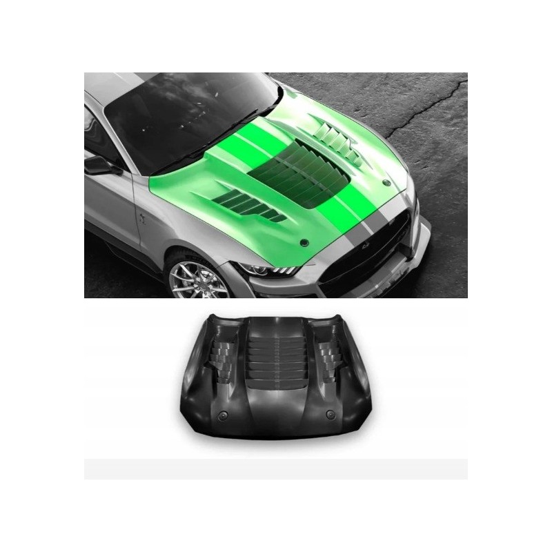 FORD MUSTANG 2018-2023 Maska POKRYWA SILNIKA ALUMINIUM STYL GT500 KR