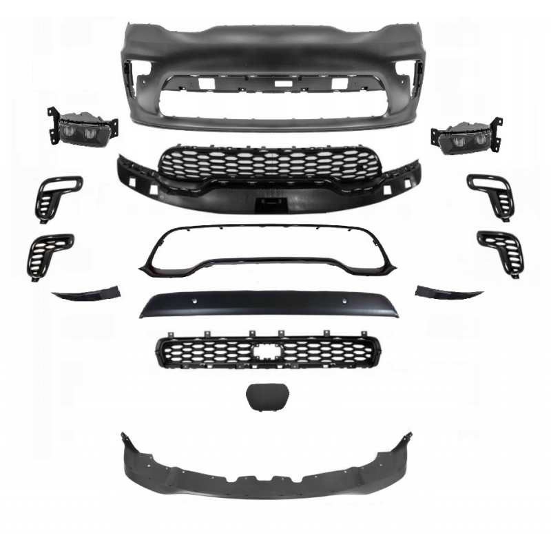 DODGE DURANGO SRT 2021-2024 ZDERZAK PRZÓD PDC KOMPLETNY RADAR Z HALOGEN LED