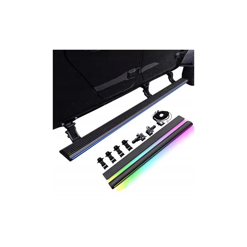 JEEP WRANGLER JK 4 DRZWI 2007-2017 PRÓG PROGI ELEKTRYCZNE STOPNIE Z LED KPL