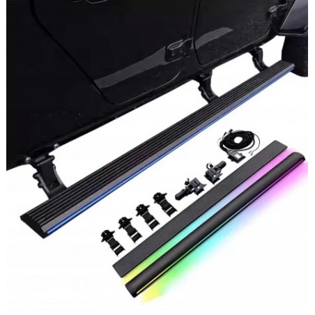 JEEP WRANGLER JK 4 DRZWI 2007-2017 PRÓG PROGI ELEKTRYCZNE STOPNIE Z LED KPL