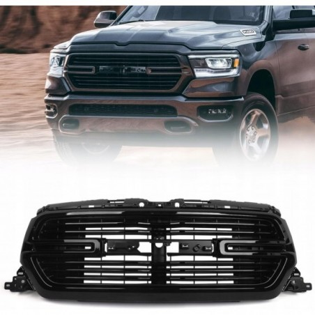 DODGE RAM 1500 V LARAMIE 2019- ATRAPA GRILL CZARNA POŁYSK + LOGO + PODSTAWA