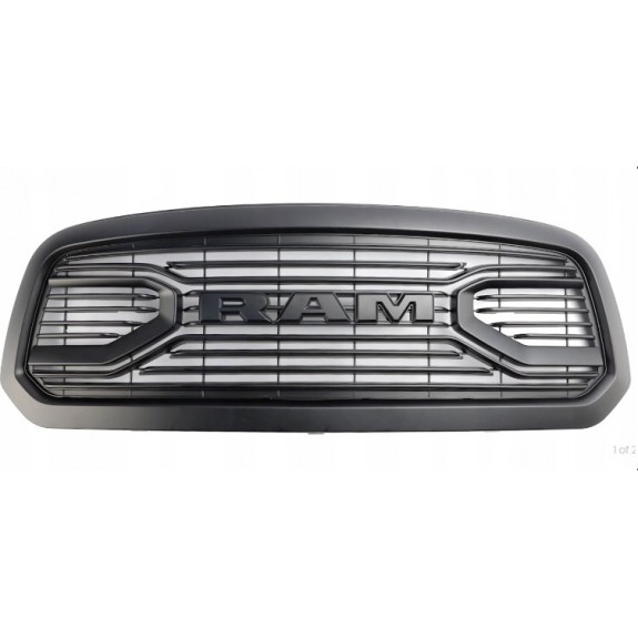 DODGE RAM 1500 2013-2018 ATRAPA GRILL CZARNA DO MALOWANIA + LOGO RAM
