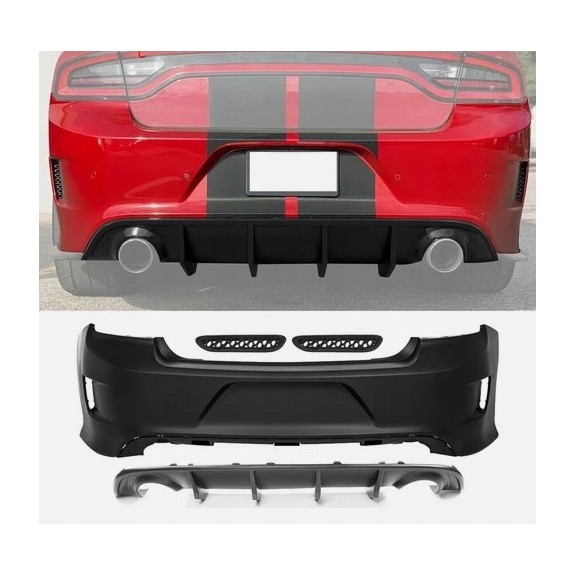 DODGE CHARGER SRT 2015-2023 ZDERZAK TYŁ GÓRNY + DYFUZOR BEZ PDC KOMPLETNY