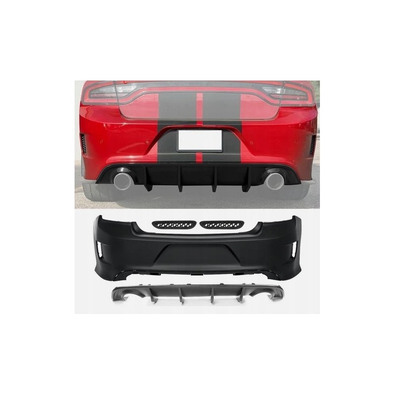 DODGE CHARGER SRT 2015-2023 ZDERZAK TYŁ GÓRNY + DYFUZOR BEZ PDC KOMPLETNY