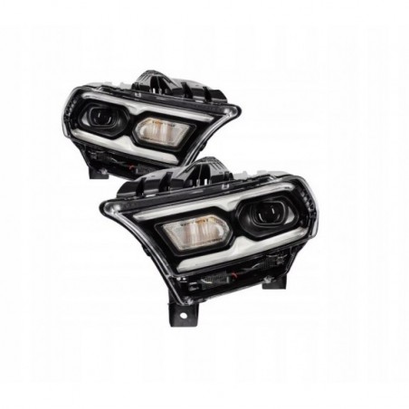 DODGE DURANGO 2021- LAMPA PRZÓD Z LED KIERUNEK ŻARÓWKA PRAWA + LEWA CZARNA