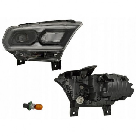 DODGE DURANGO 2021- LAMPA PRZÓD Z LED KIERUNEK ŻARÓWKA PRAWA + LEWA CZARNA