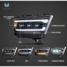 DODGE RAM 1500 2019-24 LAMPA LAMPY LED CZARNE SOCZEWKI VLAND MATRIX KOMPLET