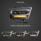 DODGE RAM 1500 2019-24 LAMPA LAMPY LED CZARNE SOCZEWKI VLAND MATRIX KOMPLET