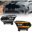 DODGE DURANGO 2021- LAMPA LEWA + PRAWA FULL LED CZARNA USA KOMPLET Z SILNIK